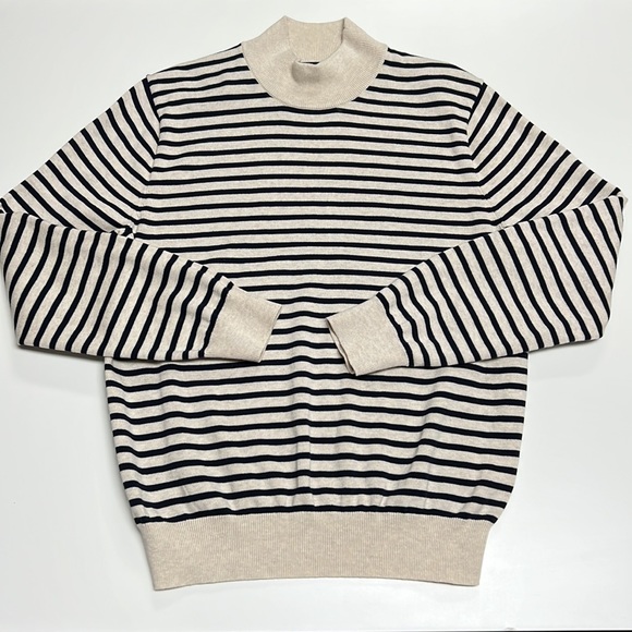 ✨ J.Crew✨ Cotton mock-neck sweater in stripe - Picture 2 of 12